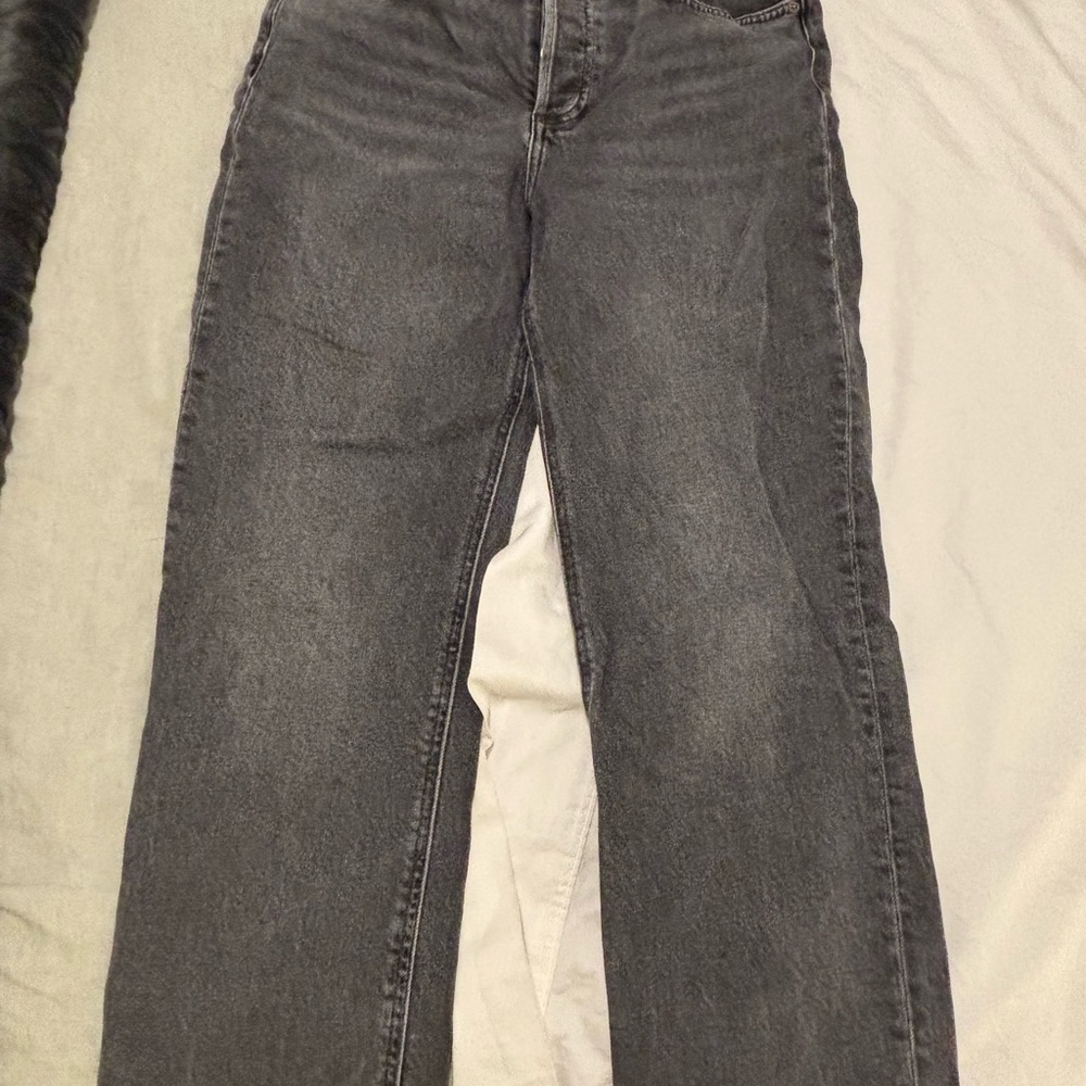 Denim Forum Charcoal Straight Leg Jeans